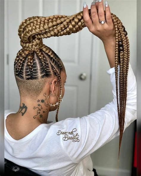 goddess braids with a ponytail|goddess braids with shaved sides.